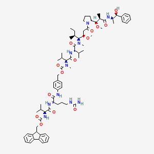 Structural formula for Fmoc-Val-Cit-PABC-MMAE