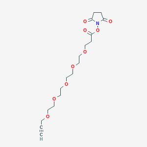 Structural formula for Propargyl-PEG5-NHS ester
