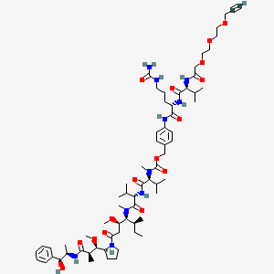 Structural formula for Acetylene-linker-Val-Cit-PABC-MMAE
