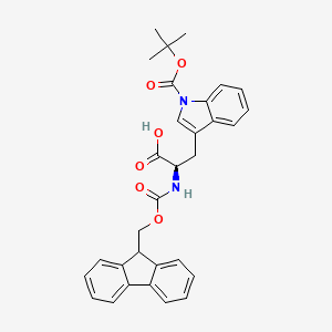 Structural formula for Fmoc-D-Trp(Boc)-OH