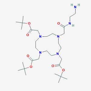 Structural formula for 2-Aminoethyl-mono-amide-DOTA-tris(tBu ester)
