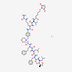 Structural formula for MC-Val-Cit-PAB-carfilzomib (iodide)