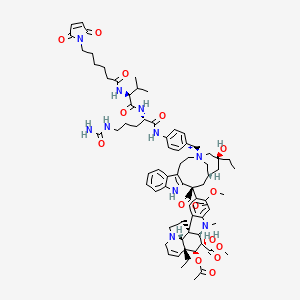 Structural formula for MC-Val-Cit-PAB-vinblastine