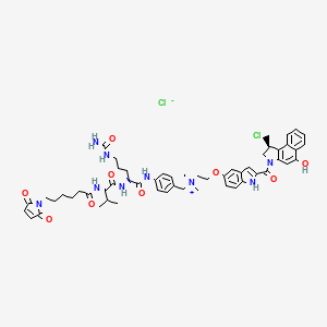 Structural formula for MC-Val-Cit-PAB-duocarmycin (chloride)
