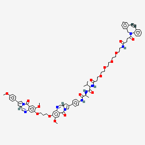 Structural formula for DBCO-PEG4-VA-PBD