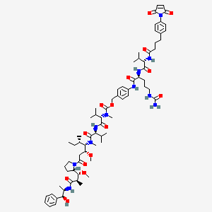 Structural formula for Mal-Phe-C4-VC-PAB-MMAE