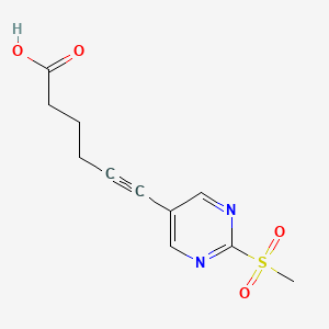 Structural formula for 6-(2-(Methylsulfonyl)pyrimidin-5-yl)hex-5-ynoic acid