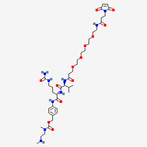 Structural formula for MAL-PEG4-VC-PAB-DMEA-DuoTM